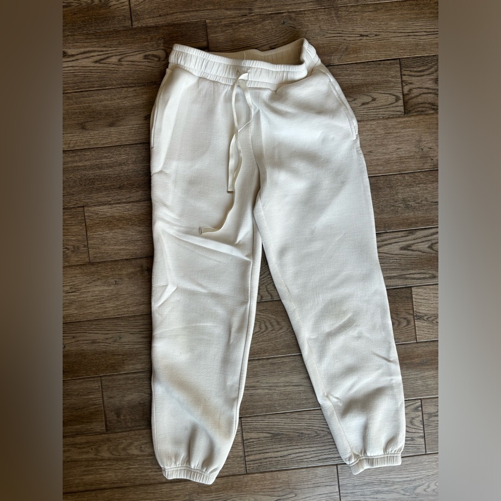 Forever 21 Cream Scuba Knit Drawstring Joggers Size S - Picture 6 of 8